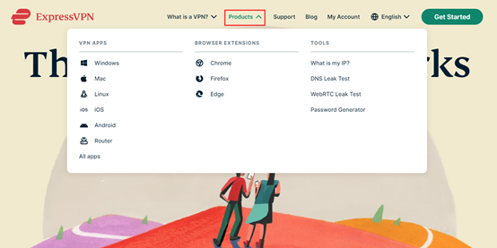 前往 ExpressVPN 官方网站